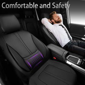 CAR PASS 3D foam lumbar detail illustrating memory support and long-drive comfort