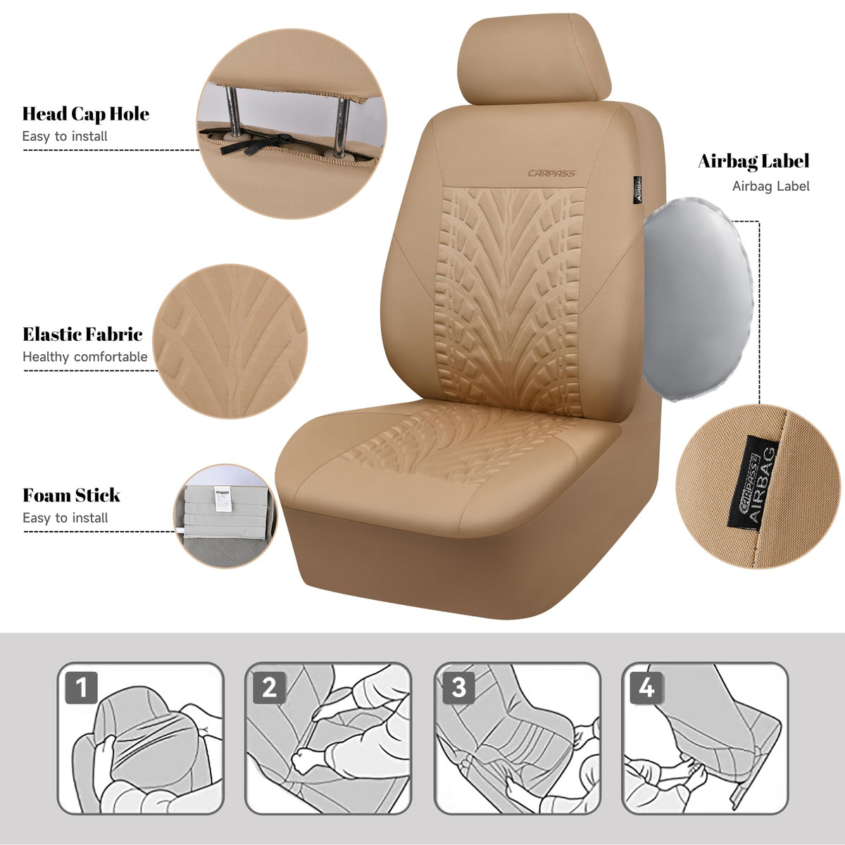 CAR PASS 3D tyre-embossed fabric close-up showing texture and premium appearance