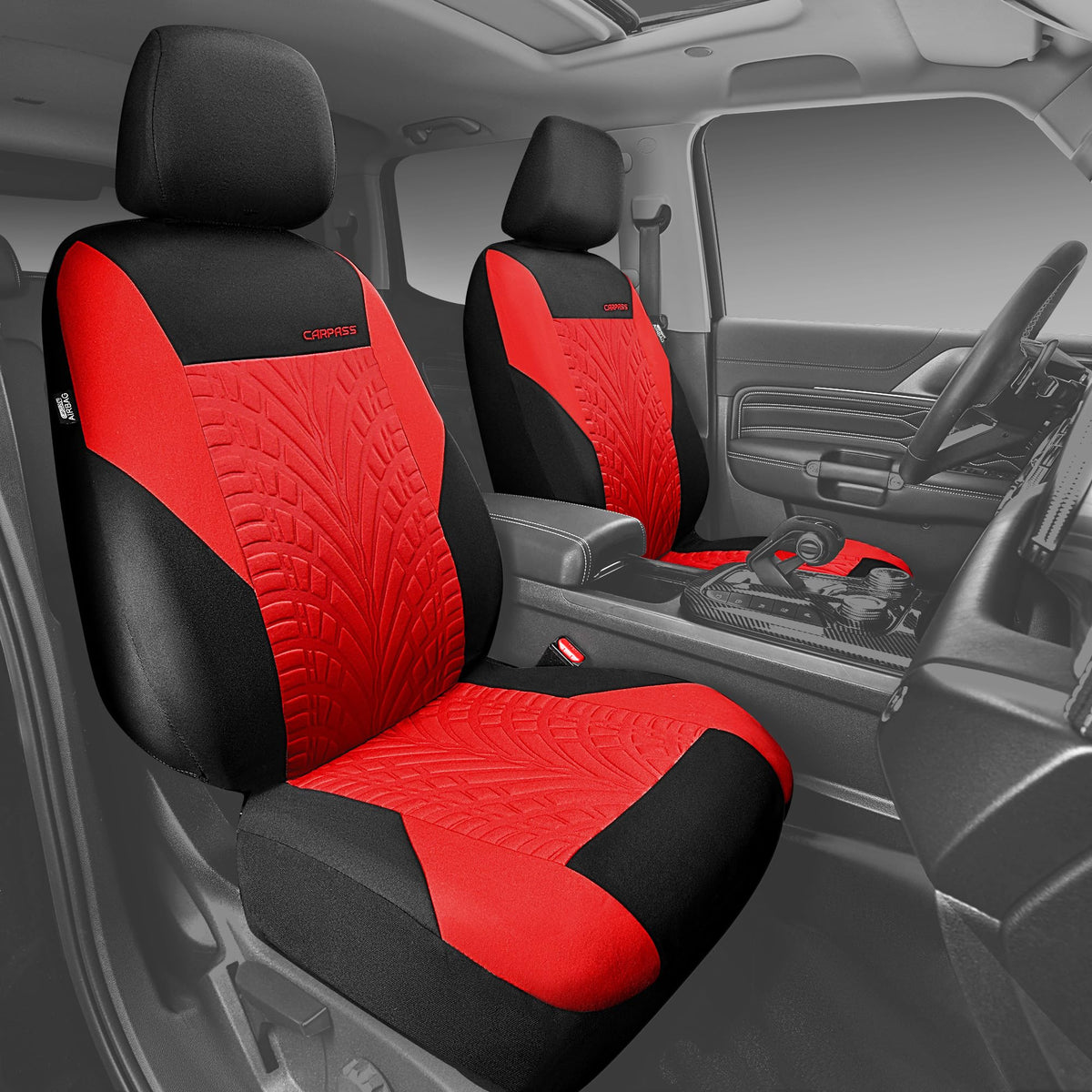 CAR PASS close-up of 3D tyre embossing texture for comfort