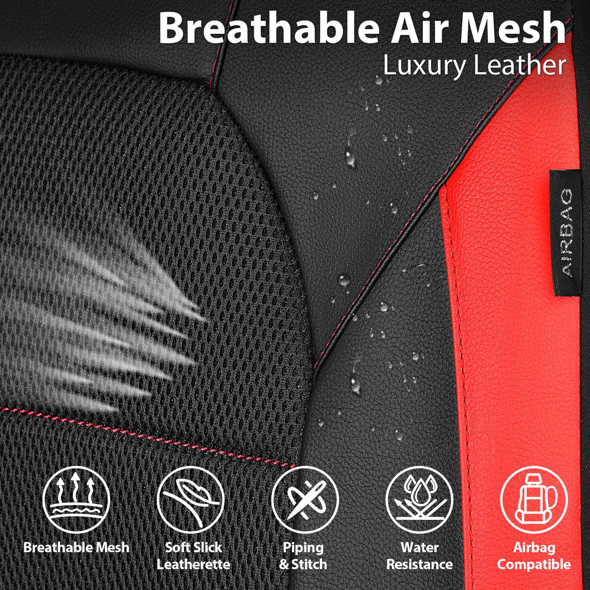 CAR PASS air-mesh panel detail, breathable cooling benefit