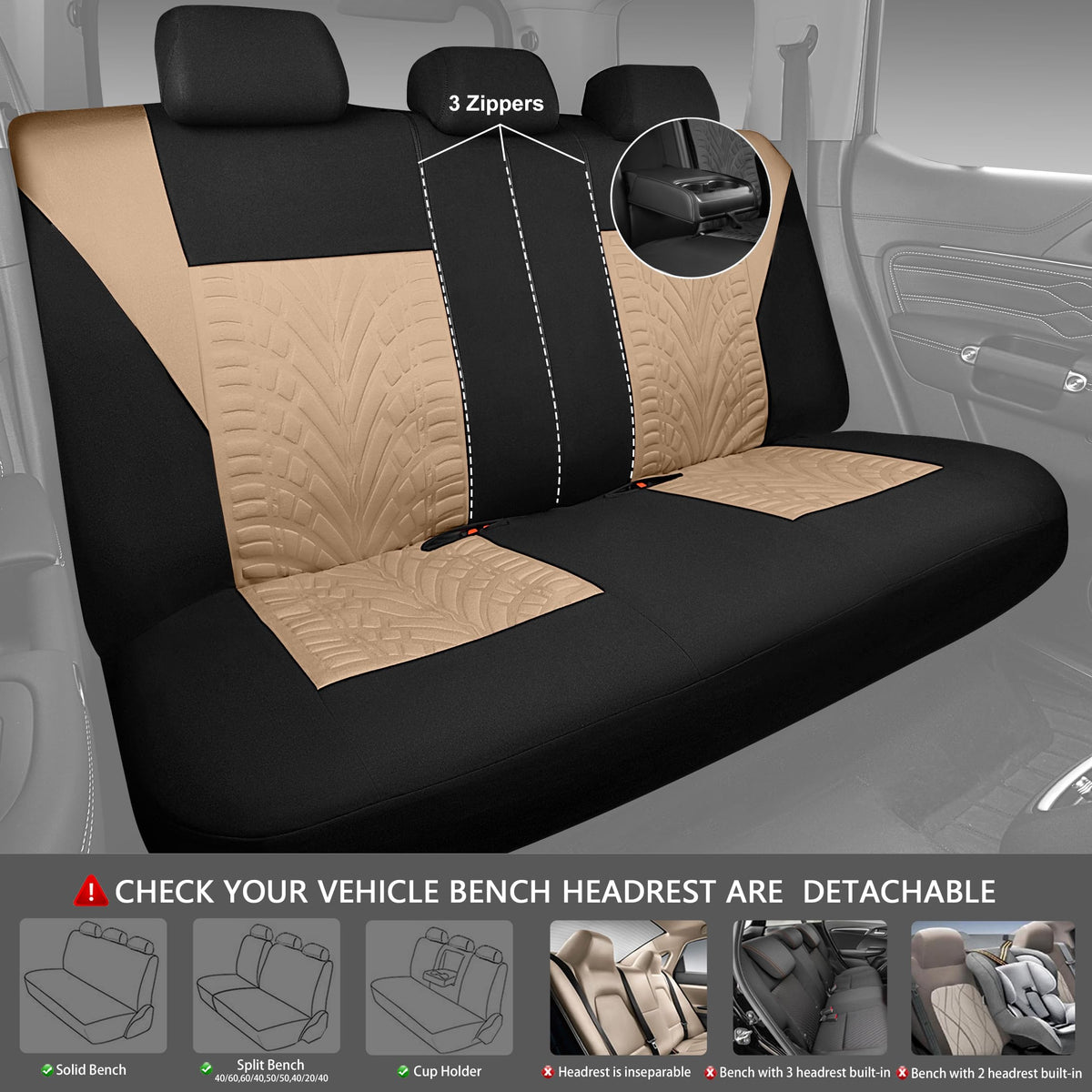 CAR PASS airbag compatible seam detail highlights safety-conscious design