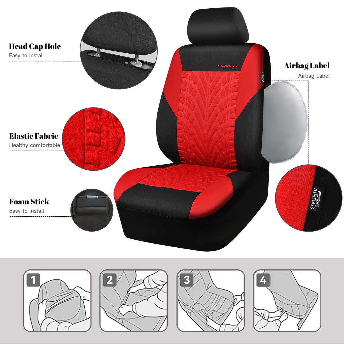 CAR PASS airbag-compatible seam detail for safer deployment