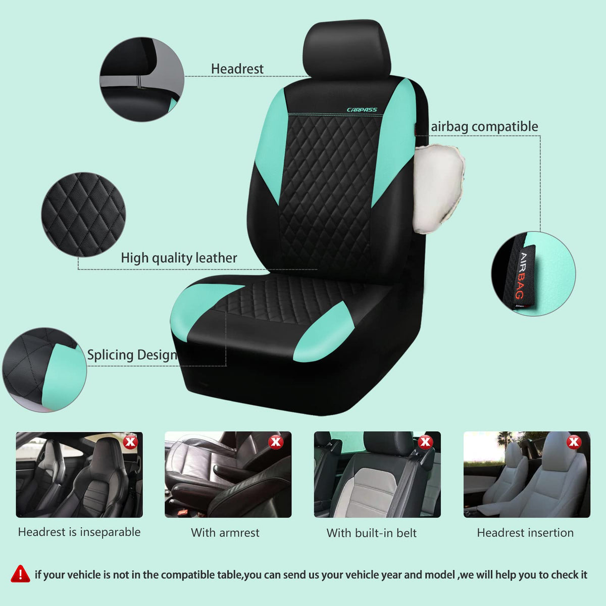 CAR PASS airbag cutout close-up demonstrating safety-compatible design