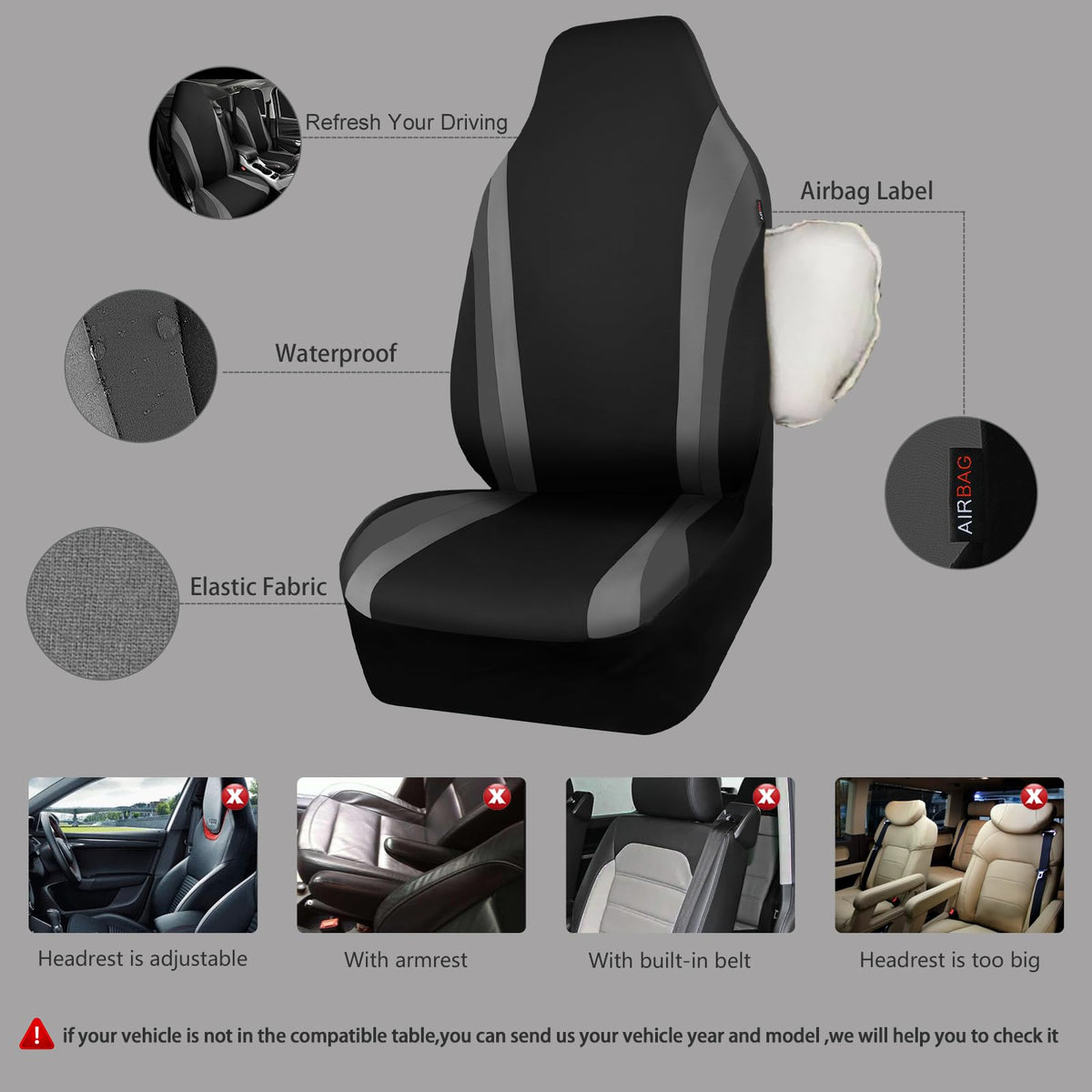 CAR PASS airbag seam detail demonstrating compatibility and safety-conscious design