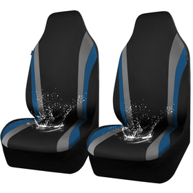 CAR PASS front view showing black blue neoprene and sporty fit protecting seats