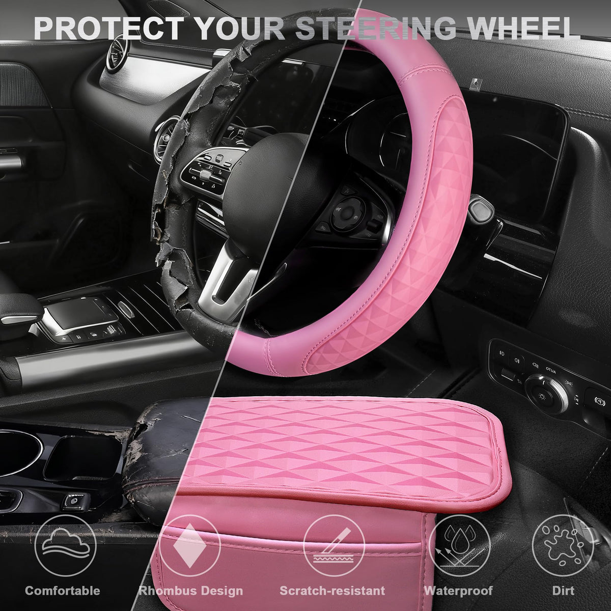 CAR PASS armrest open to reveal storage pocket for organization benefit