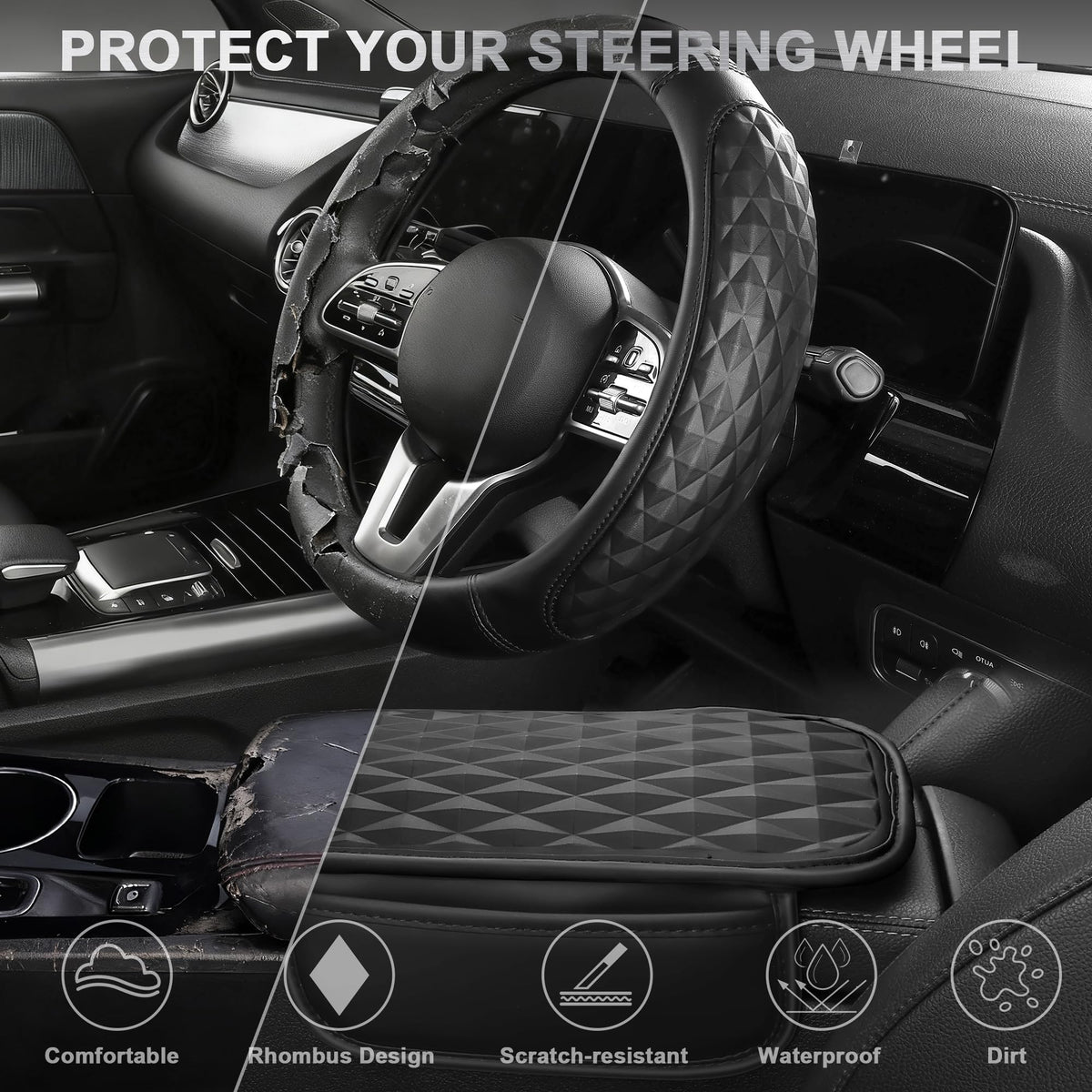 CAR PASS armrest cushion beside ruler showing correct scale