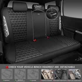 CAR PASS armrest zipper detail allowing armrest access and safety