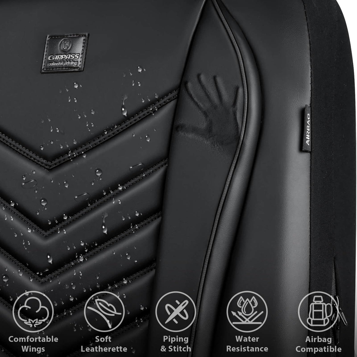 CAR PASS backrest and headrest profile demonstrating snug coverage
