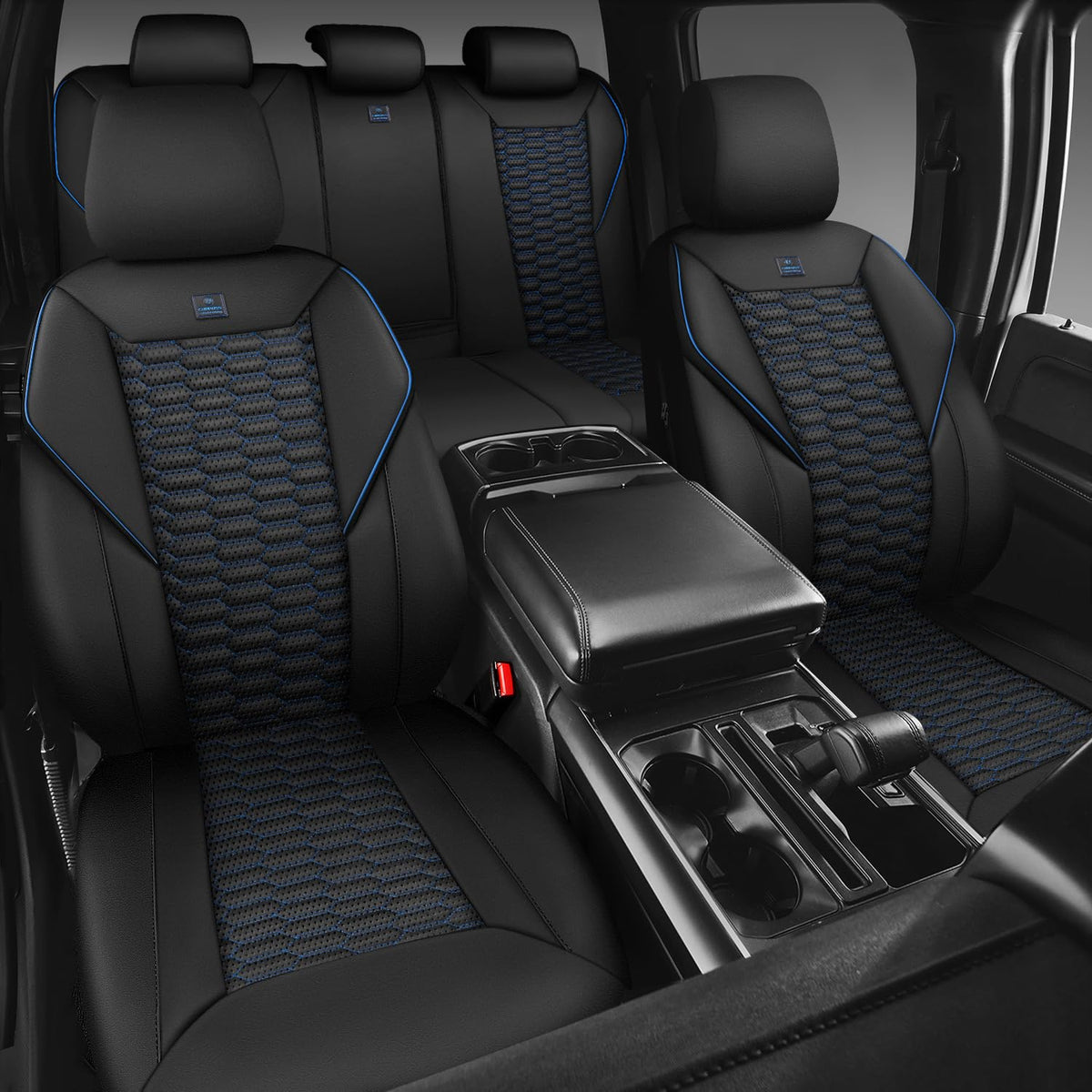 CAR PASS rear seat covers fitted illustrating full-set coverage benefit