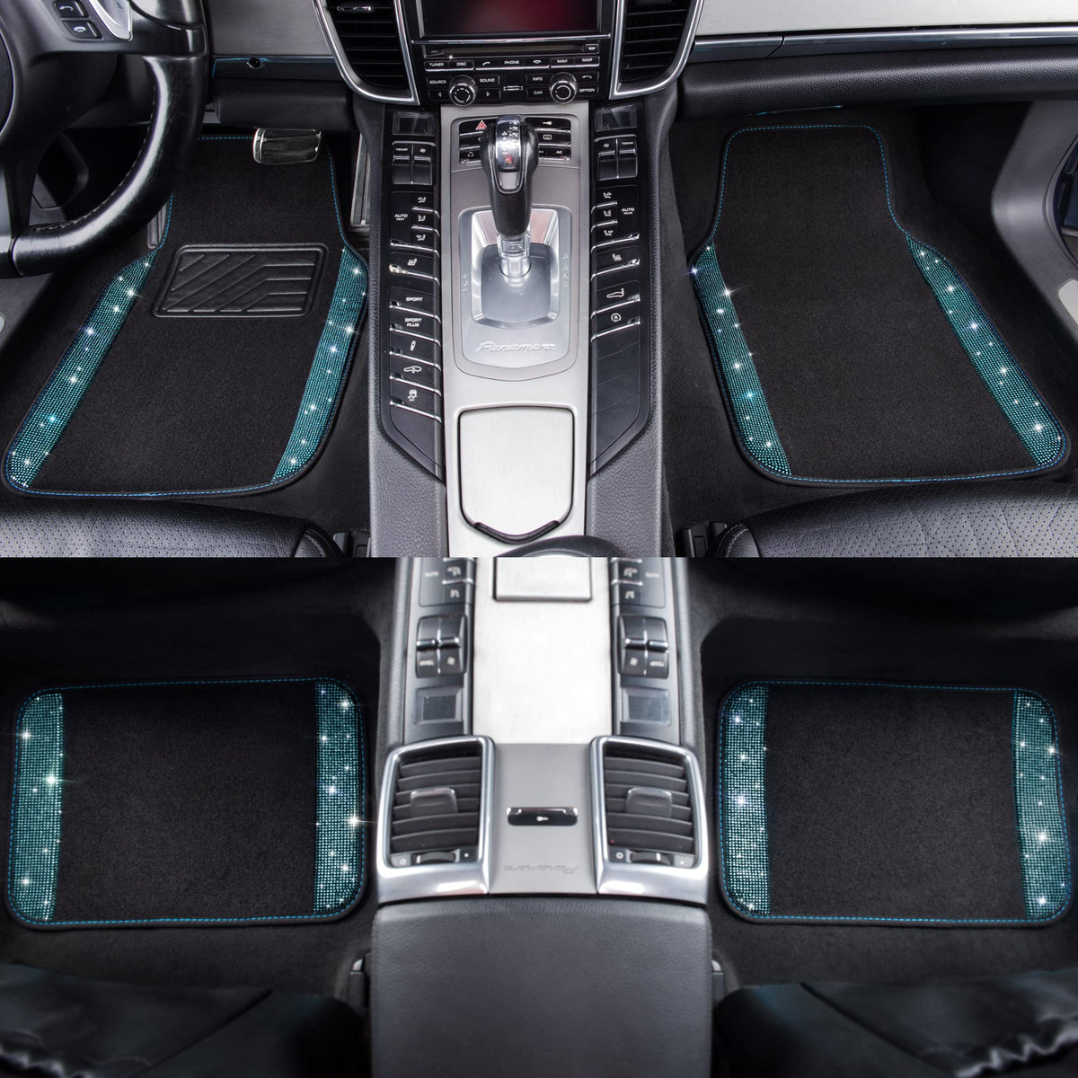 CAR PASS nibbed backing pictured to show non-slip grip and floor protection