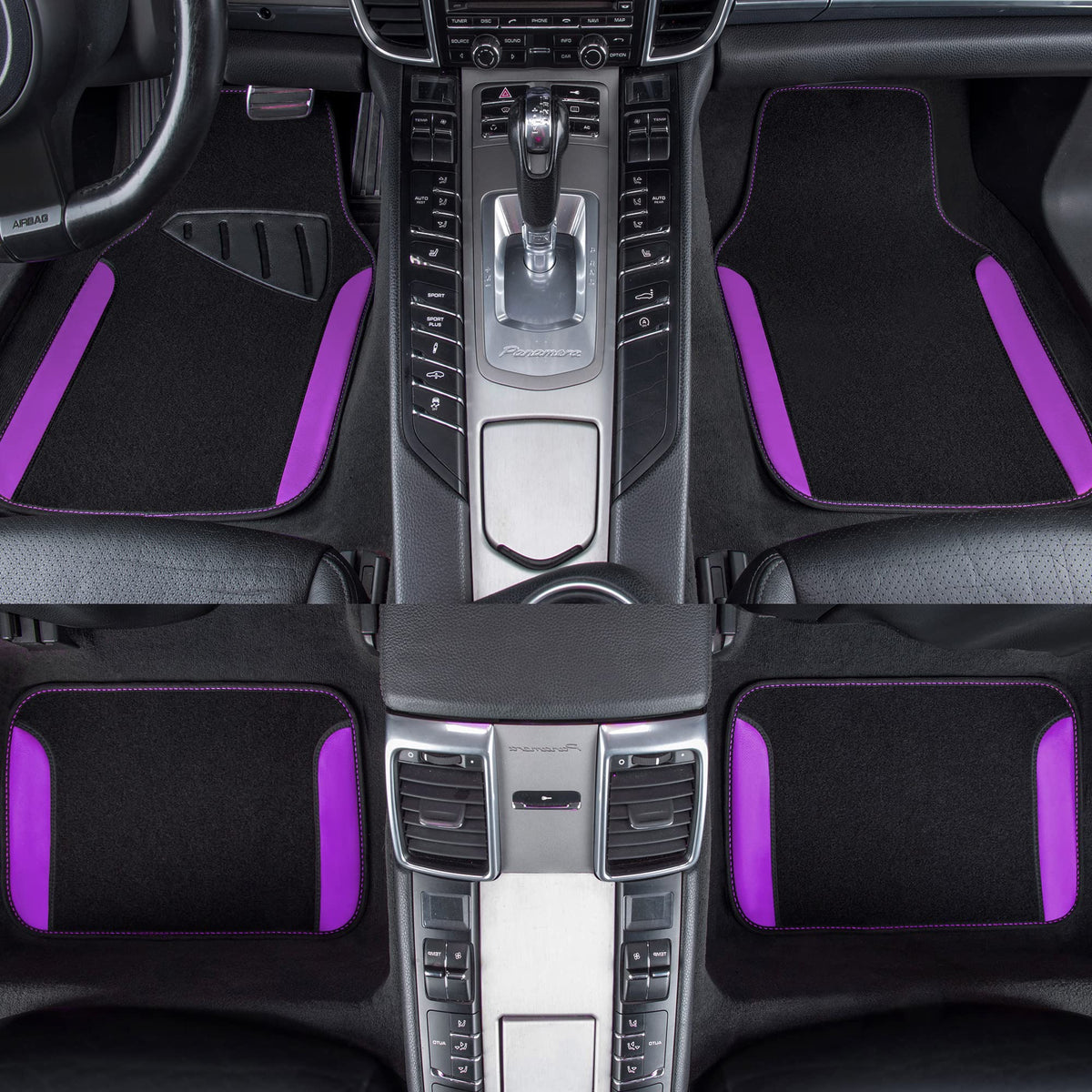 CAR PASS mat underside with heavy nibbed backing preventing slippage for safer driving