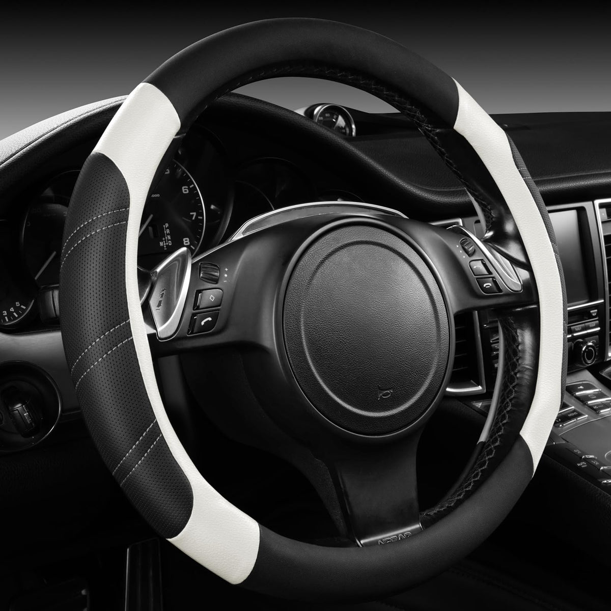CAR PASS black and white design detail adding sporty aesthetic