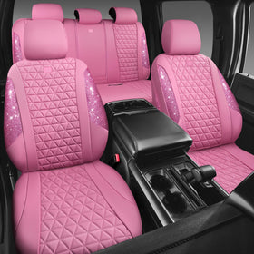 CAR PASS close-up of rhinestones and diamond PU leather for glamorous look