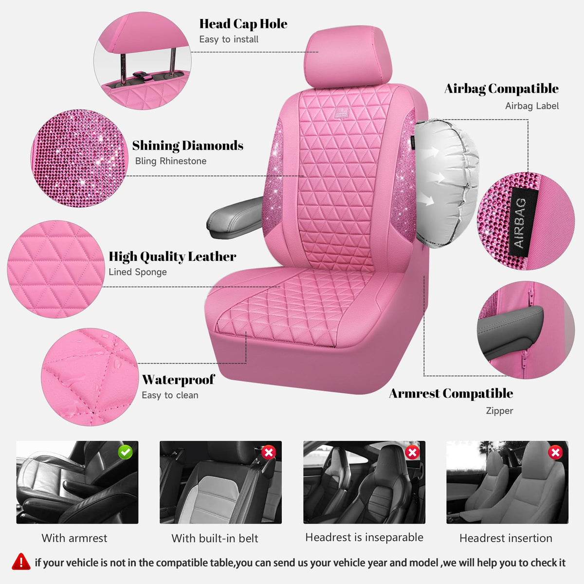 CAR PASS side zipper open demonstrating armrest compatibility and access