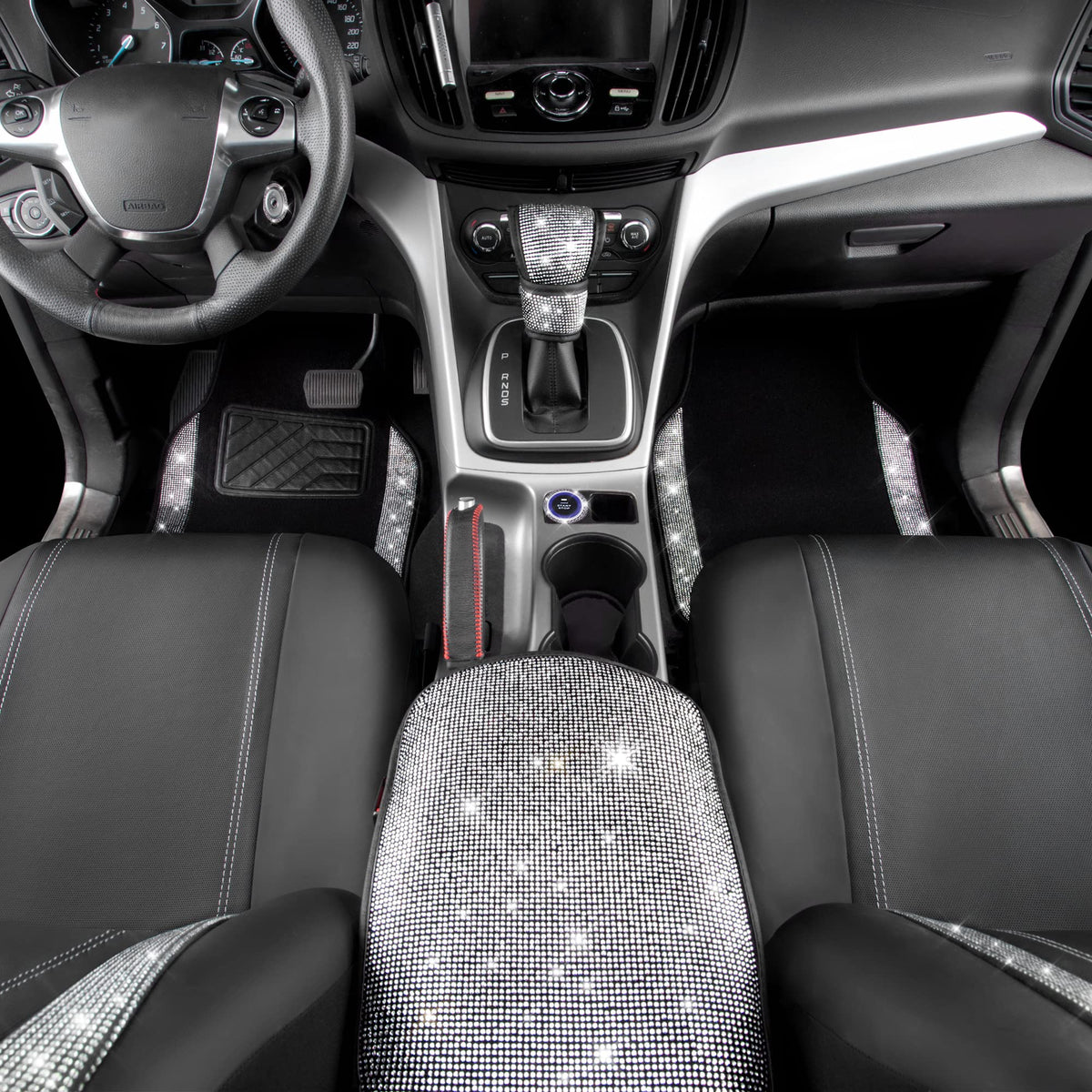 CAR PASS center console glitter pad fitted offering coordinated style and protection
