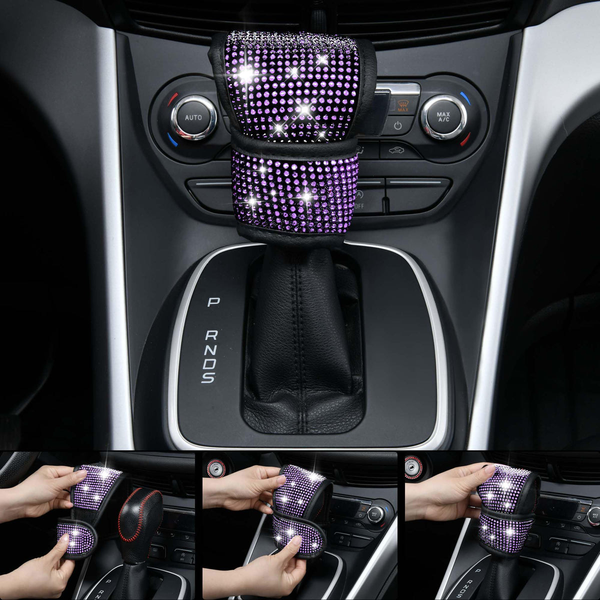 CAR PASS close-up rhinestone detail highlights sparkle and durable attachment