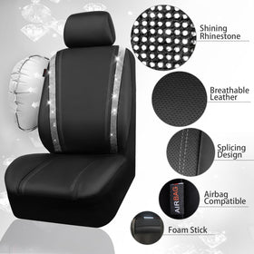 CAR PASS close-up of rhinestone strip highlighting durable secure sparkle