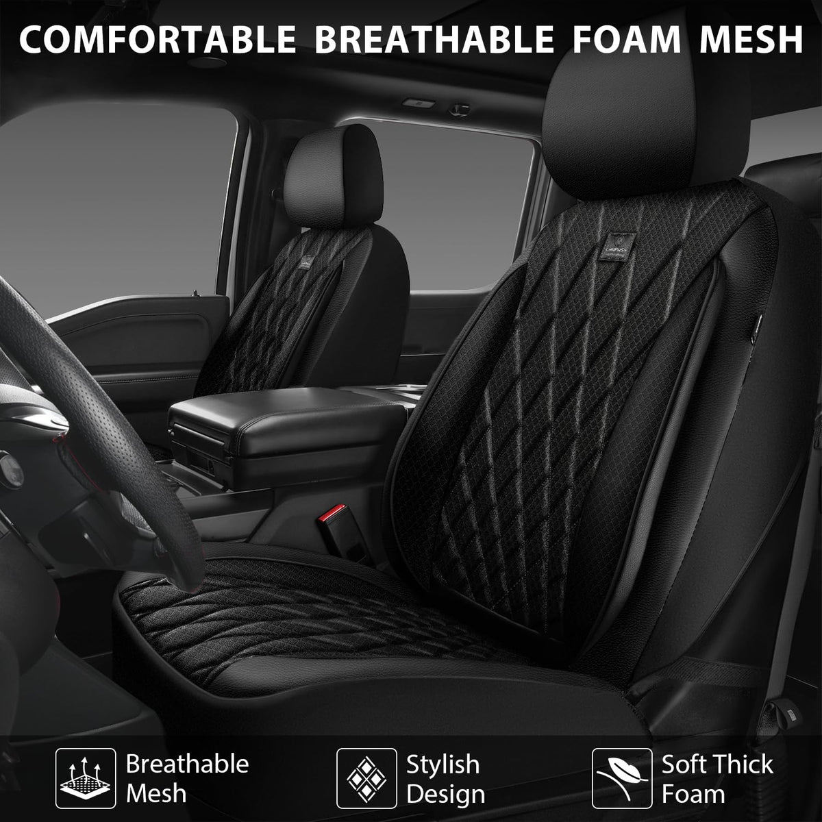 CAR PASS close-up of 3D mesh and thick foam enhancing breathability
