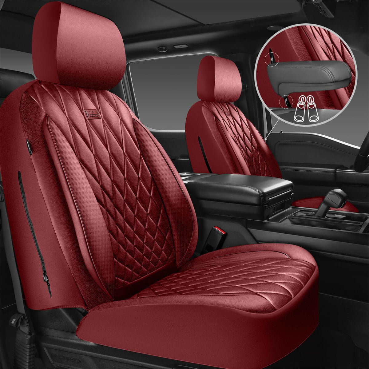 CAR PASS closeup of diamond stitching highlighting premium texture and durability