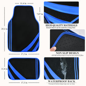 CAR PASS close-up of double-stitched blue edge for durability