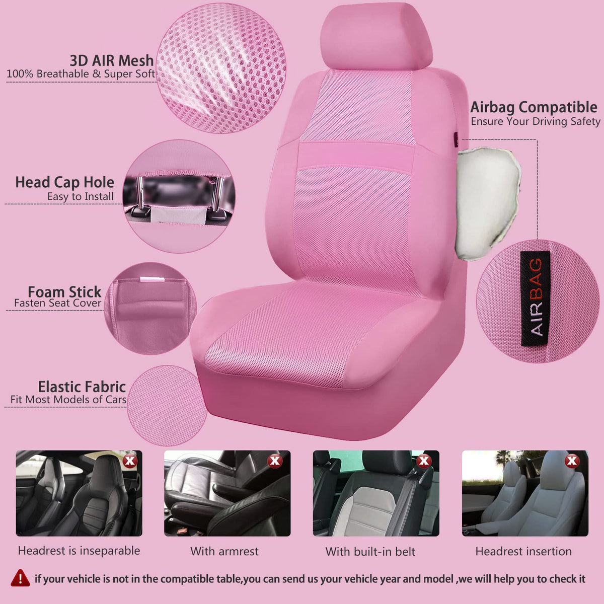 CAR PASS close-up breathable mesh texture offering cooler-seat comfort