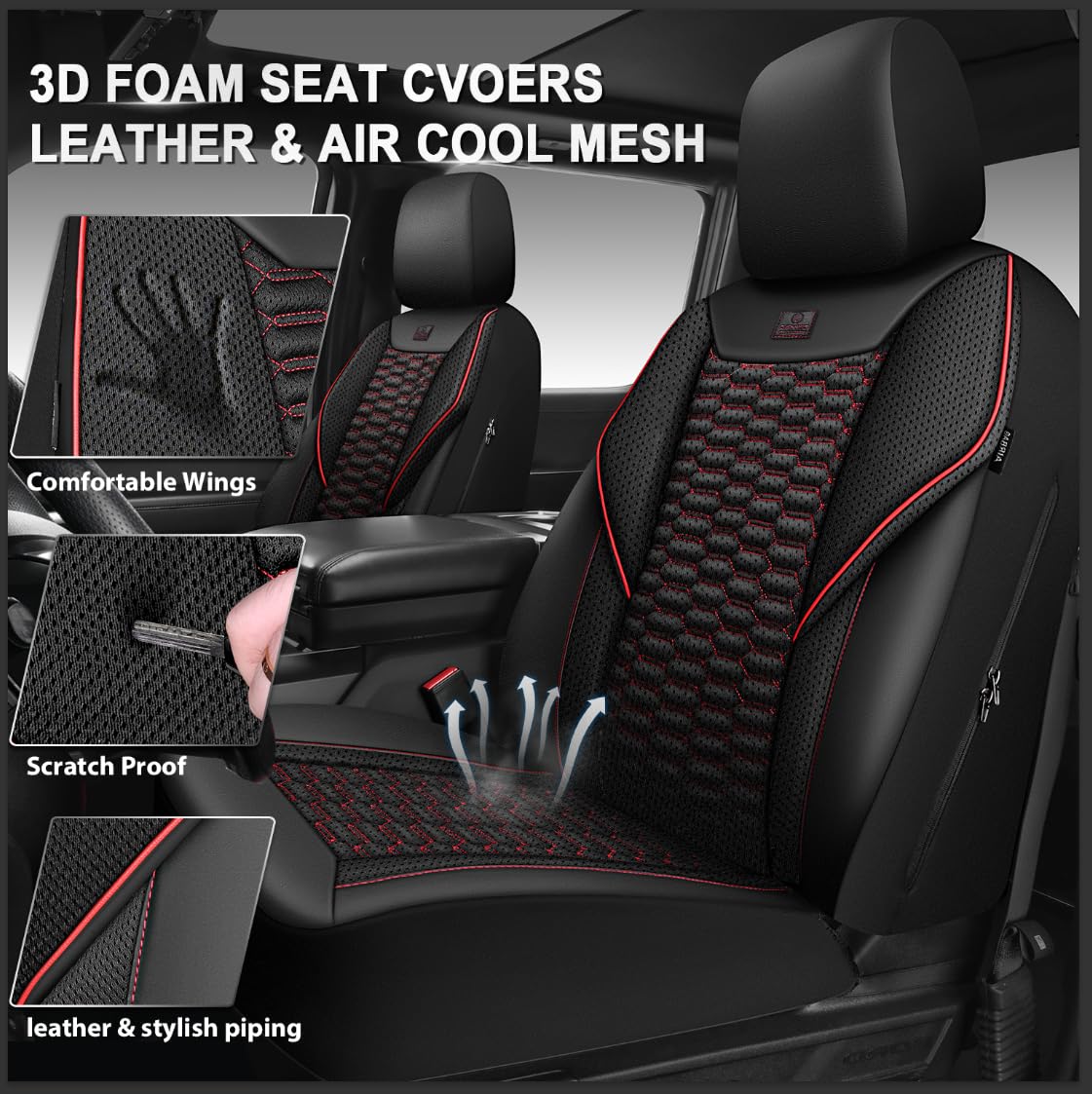 CAR PASS quilted faux leather close-up highlighting durable texture and comfort