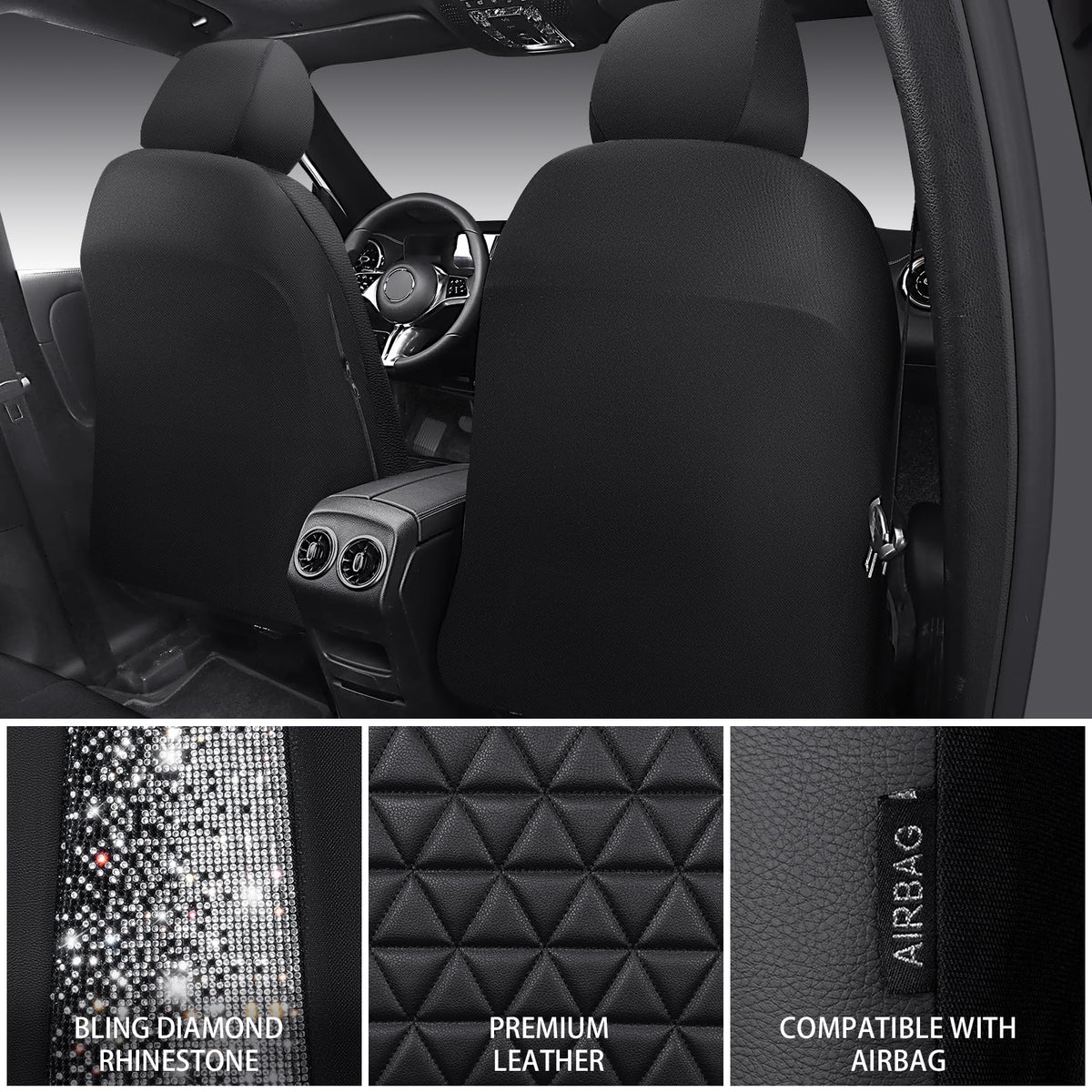 CAR PASS close-up of rhinestones, highlighting sparkling visual appeal