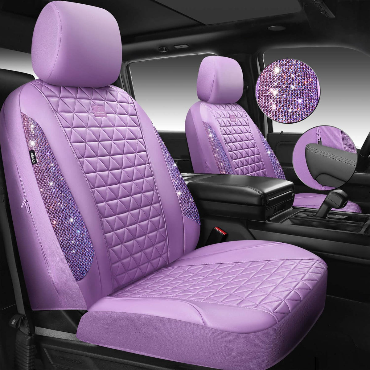 CAR PASS close-up of rhinestone detail adding glamorous sparkle