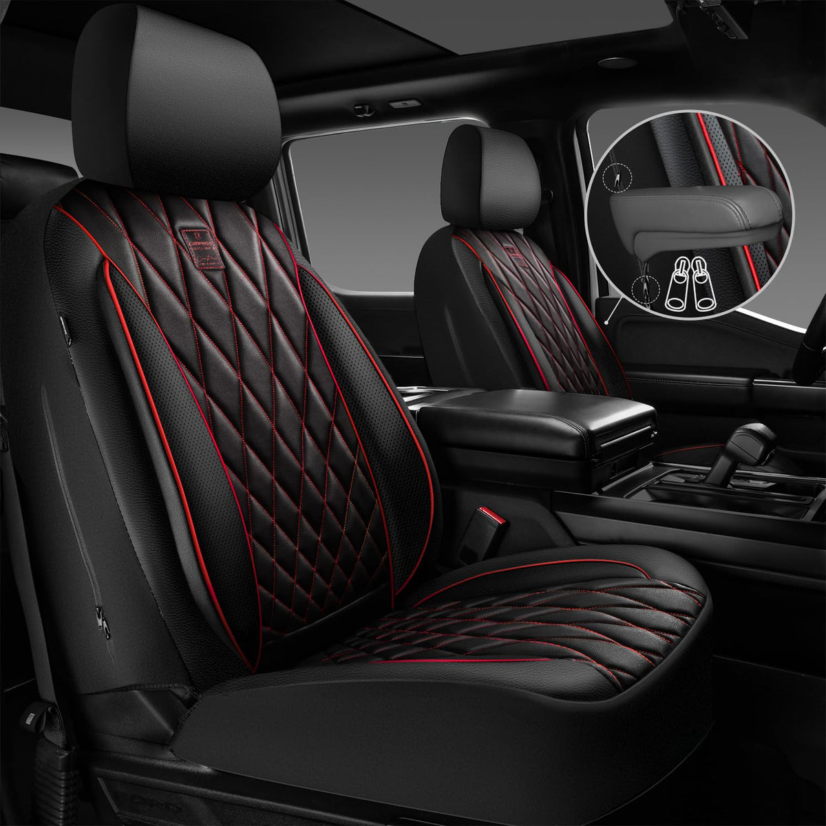 CAR PASS close-up diamond stitching detail enhancing durability and upscale look