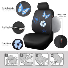 CAR PASS embroidered butterfly detail, decorative interior accent