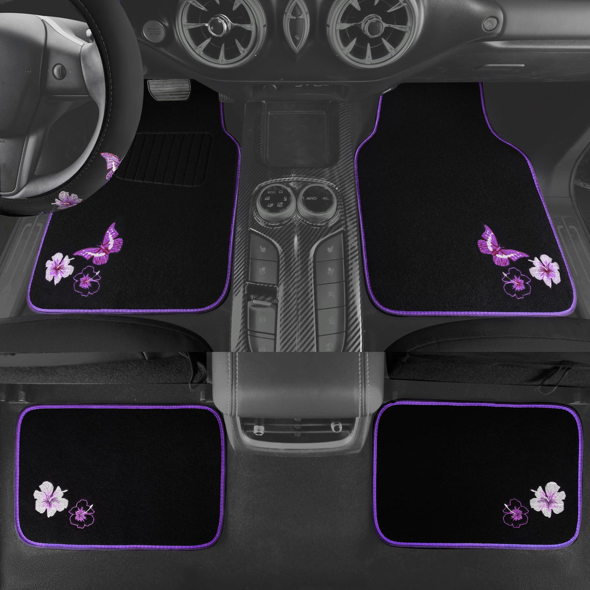 CAR PASS front floor mat full view showing waterproof protection and fit