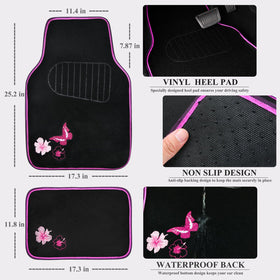 CAR PASS floor mat texture close-up showing waterproof layer and non-slip backing