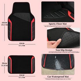 CAR PASS floor mat underside showing heavy nibbed backing for anti-slip stability