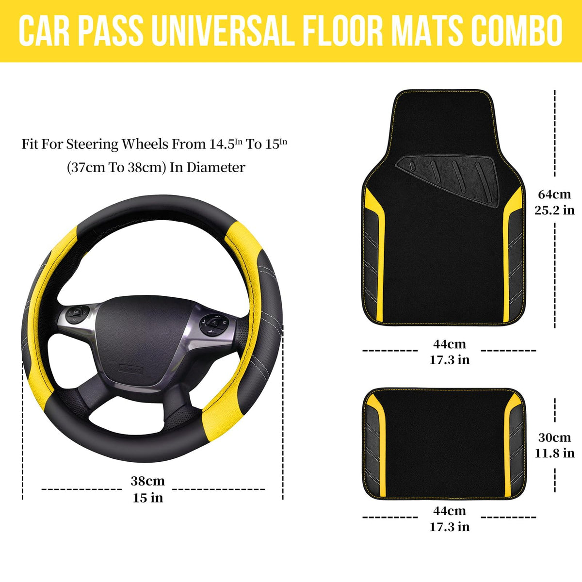 CAR PASS waterproof floor mats front and rear displayed protecting carpet