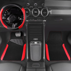 CAR PASS front floor mats top-down view showing water protection