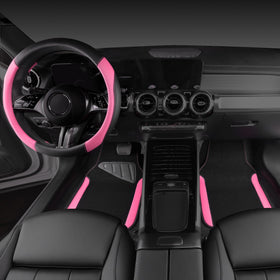 CAR PASS waterproof front floor mats pair displayed to show full coverage and protection