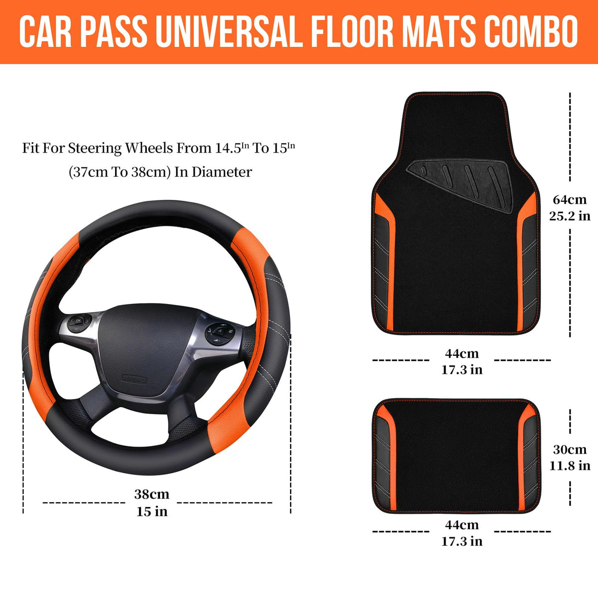 CAR PASS waterproof floor mats front and rear layout protecting carpet from spills