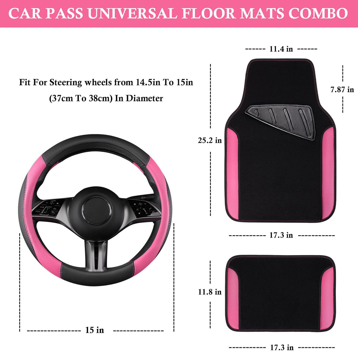 CAR PASS rear mat close-up illustrating compact size and easy rear-floor fit