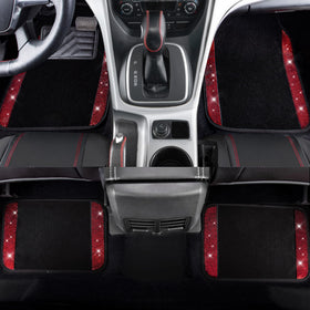 CAR PASS red floor mats styled layout protecting cabin flooring