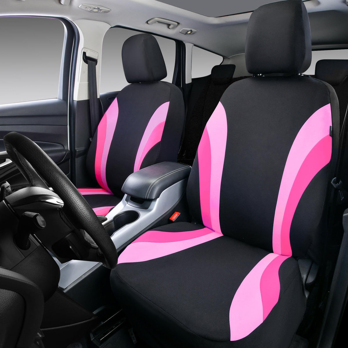 CAR PASS seat covers in car interior showing stylish look and easy upgrade