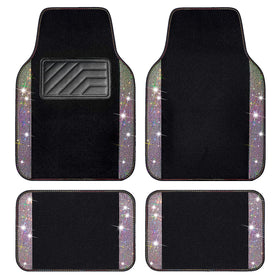 CAR PASS front mat full view showing sparkle and waterproof protection