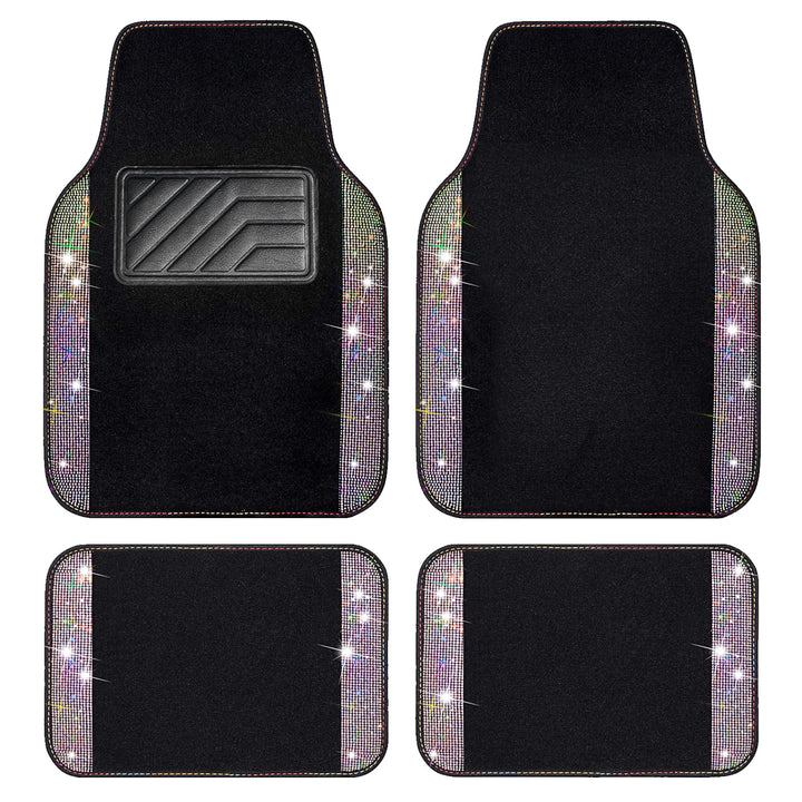 CAR PASS front mat full view showing sparkle and waterproof protection