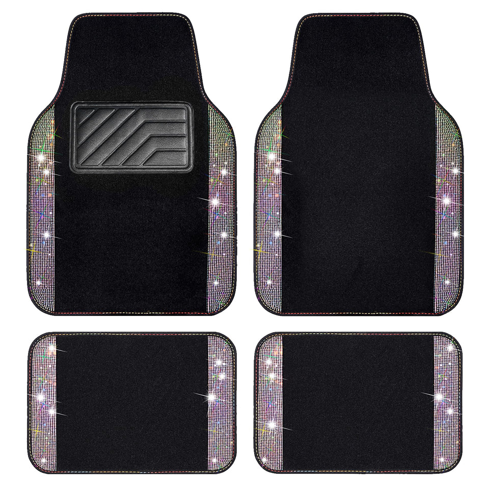 CAR PASS front mat full view showing sparkle and waterproof protection