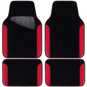CAR PASS front mat full view showing sleek black-red design and cabin protection