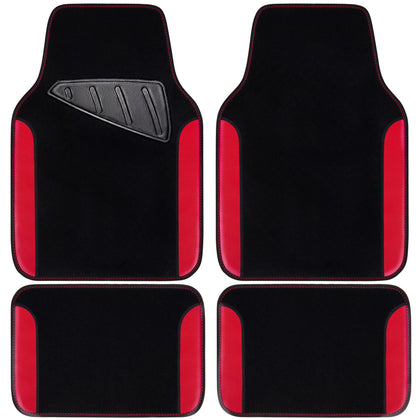 CAR PASS front mat full view showing sleek black-red design and cabin protection
