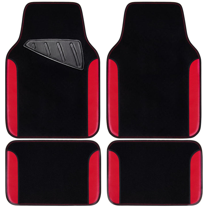 CAR PASS front mat full view showing sleek black-red design and cabin protection