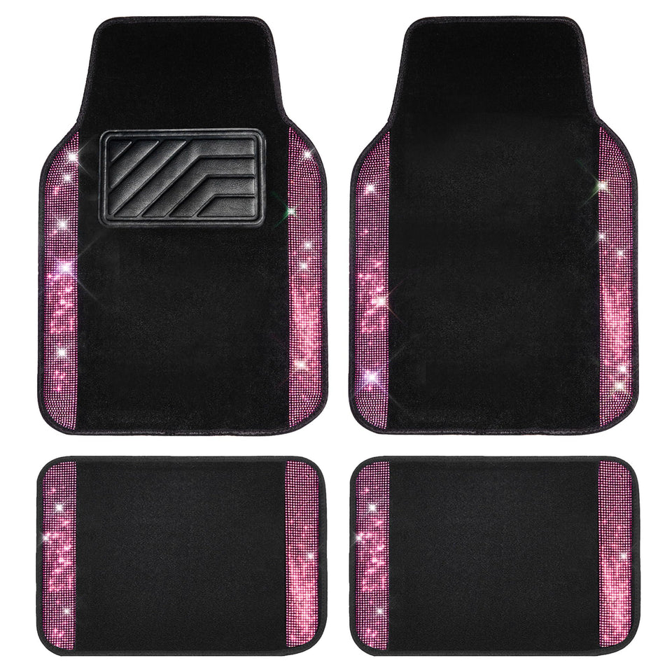 CAR PASS front mats flat view showing full pattern and protective coverage