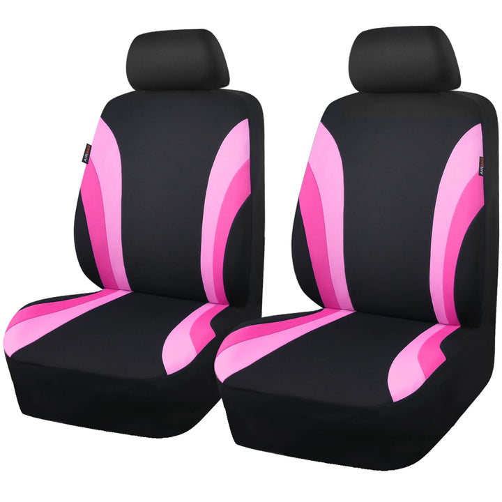 CAR PASS front packaging showing included two seat and two headrest covers and benefits