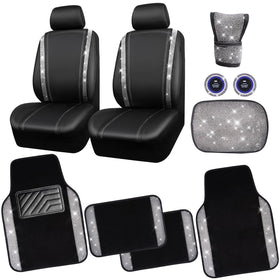 CAR PASS front seat cover installed showing sparkle and protection benefits